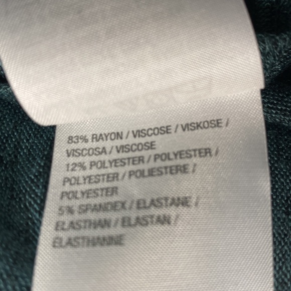 AnyBody brushed Hacci peplum top with cowl neck. Silver pine medium. - Picture 8 of 9